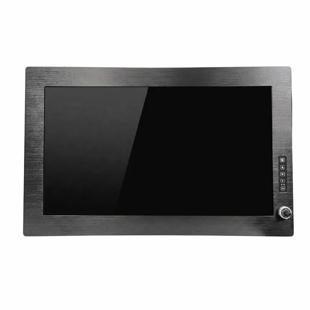 27-Inch Marine-Grade Capacitive Touchscreen Monitor with Brushed Aluminum Panel and Side Controls