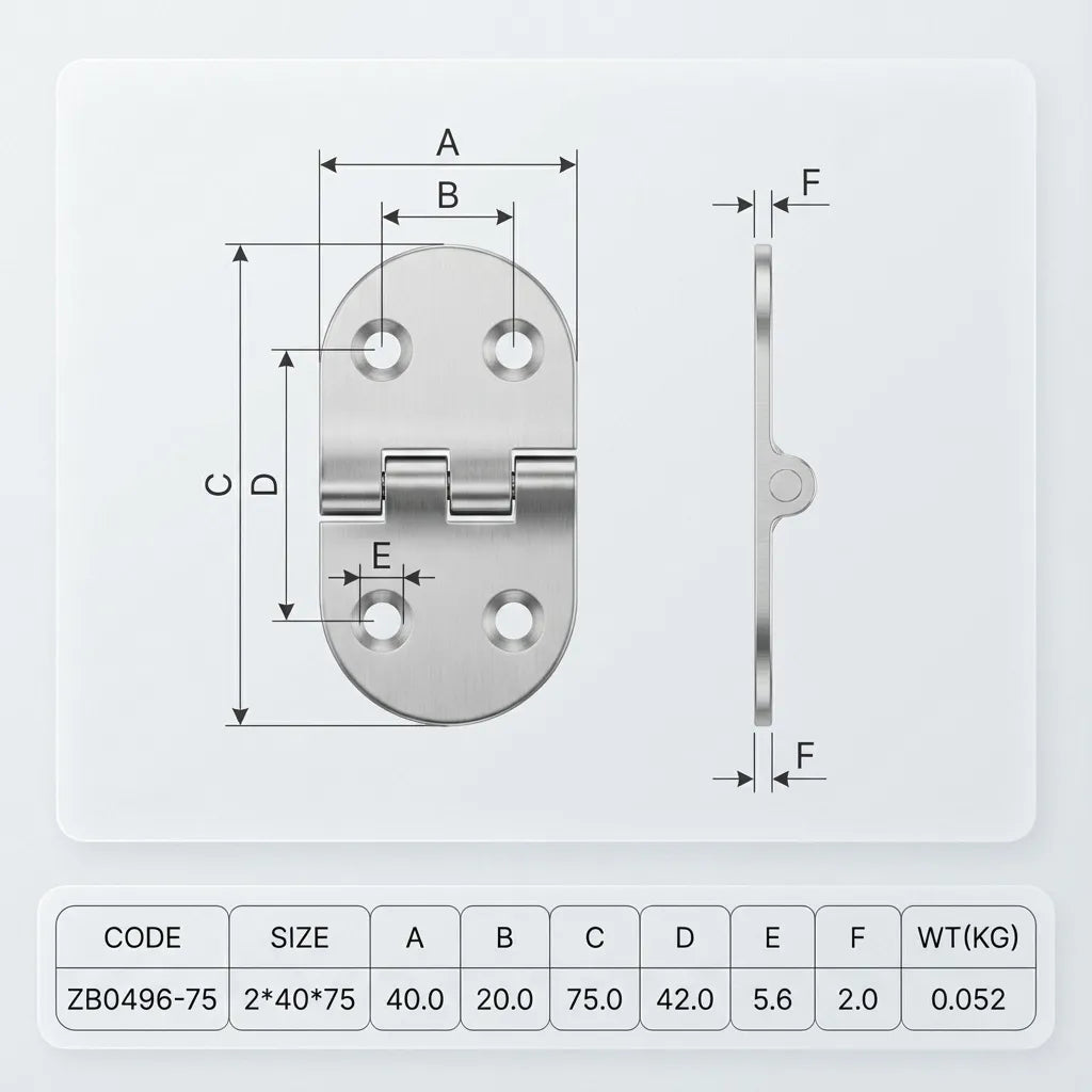 Technical schematic diagram showing dimensions: 75.0mm length, 40.0mm width, and 2.0mm thickness with 5.6mm hole diameters.