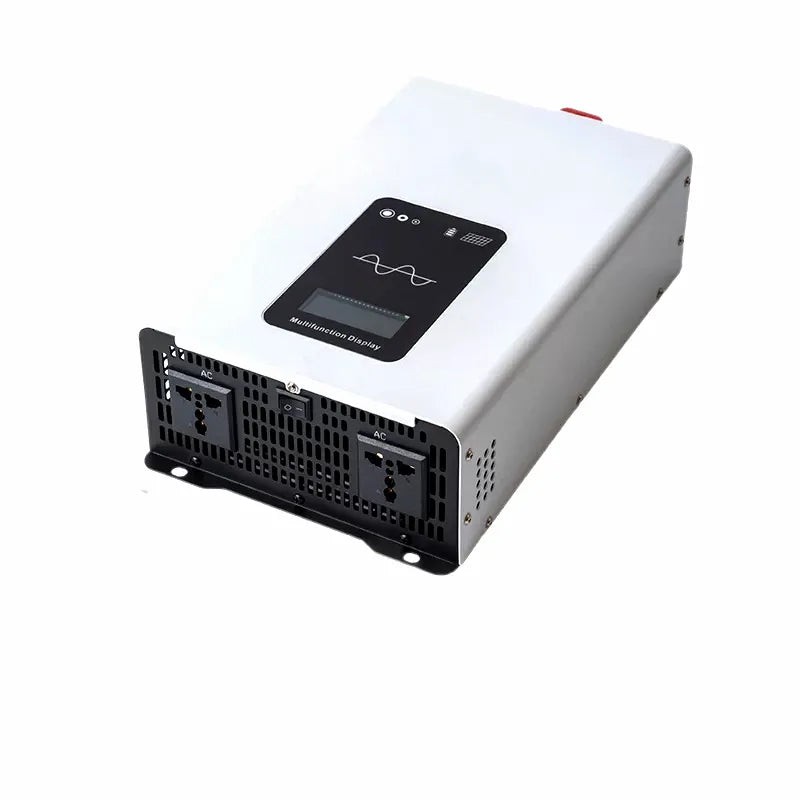 AirRow Marine 10000W Peak Pure Sine Wave Power Inverter for 12V 24V 48V 60V 72V 96V DC to 220V AC, with multifunction display and dual AC outlets.