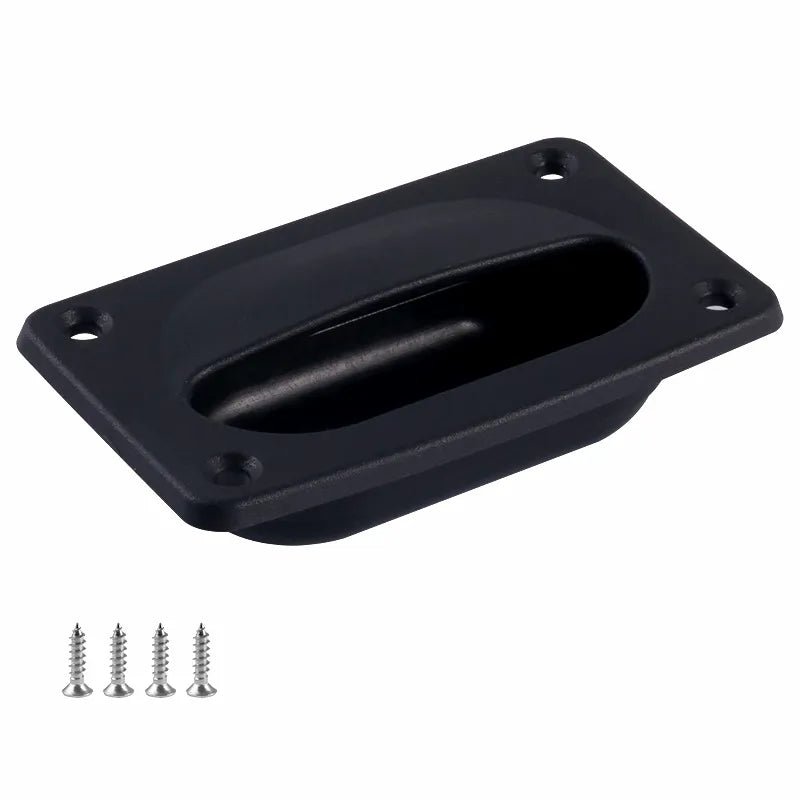 Airow Marine Recessed Pull Handle with Stainless Steel Screws, Matte Black ABS