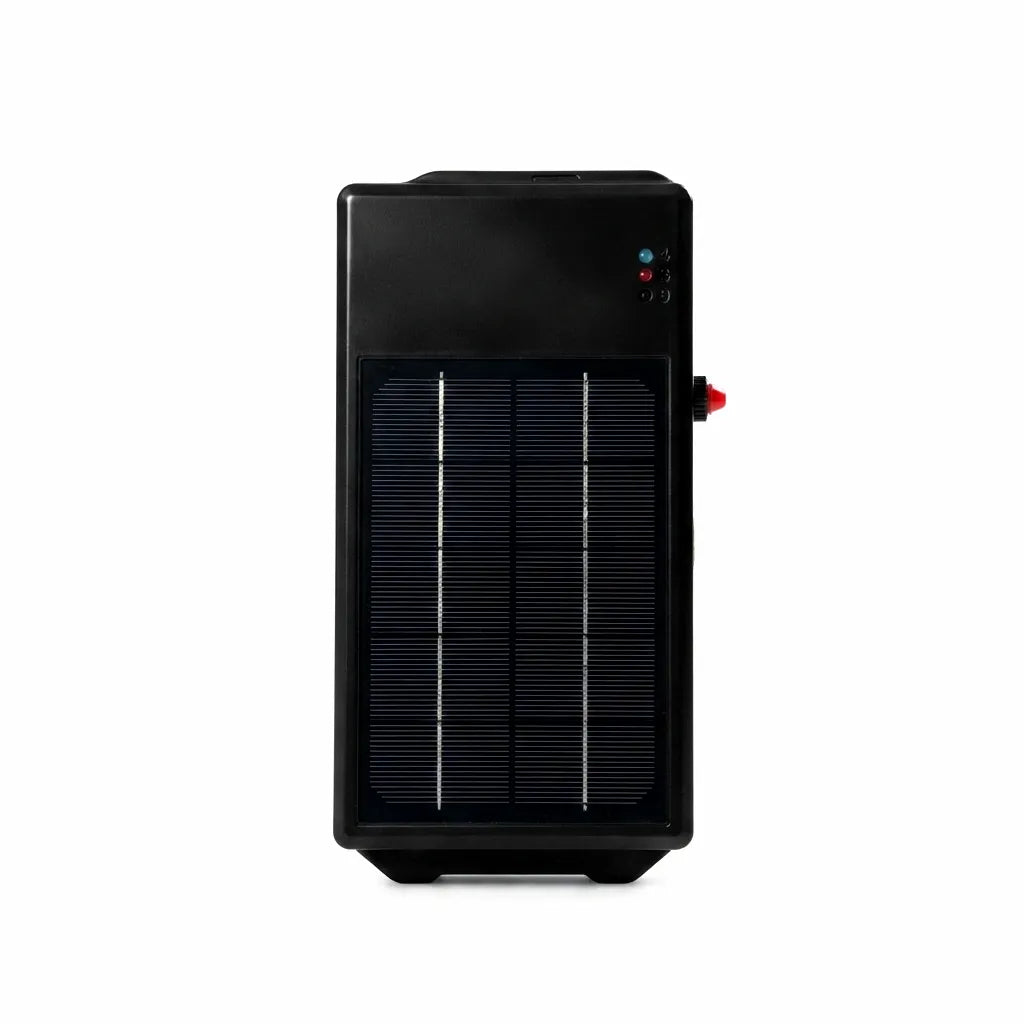 Robust Marine Solar-Powered Single-Beidou GPS Tracker in matte black finish, featuring a monocrystalline solar panel, visible status indicators, and a compact, sealed design for offshore vessel tracking.