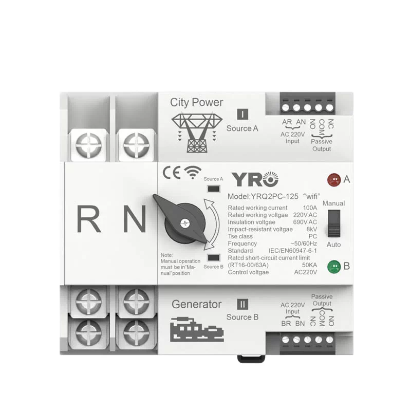 WiFi Marine Automatic Transfer Switch - Smart ATS 125A 2/4P Dual Power