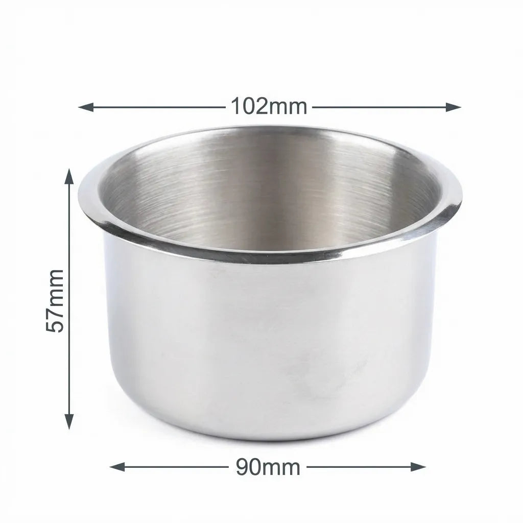Product dimensions chart showing 102mm overall diameter, 90mm base diameter, and 57mm depth specifications.