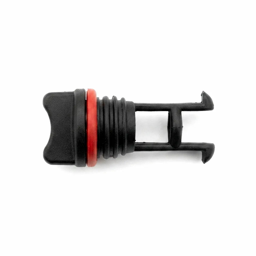 High-Grade Nylon Boat Drain Plug with Red O-Ring Seal on White Background